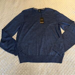 Boss Men's Classic Navy Crewneck Sweater